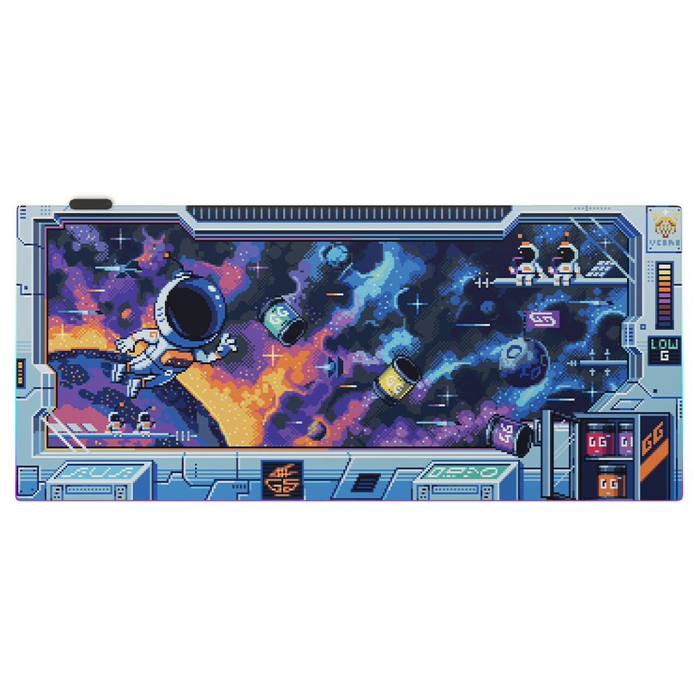 PIXEL CUPS : Astro Lounge RGB Mousepad - Gamer Supps