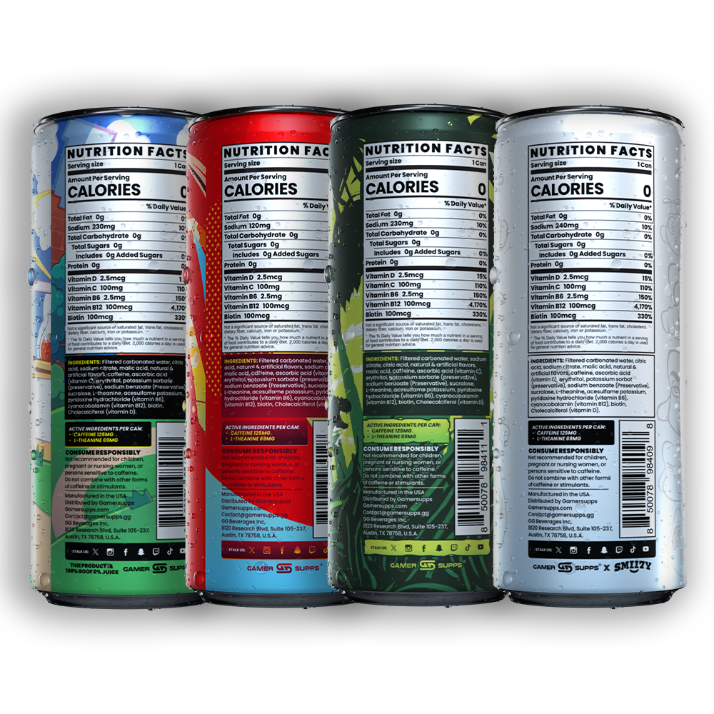 GG® Sugar Free Premium Energy - Single Can Blind Box - Gamer Supps