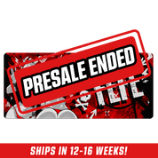 Red and black mouse pad with two anime girls, skull and crossbones, and bold white text "FEFE" with a crown.