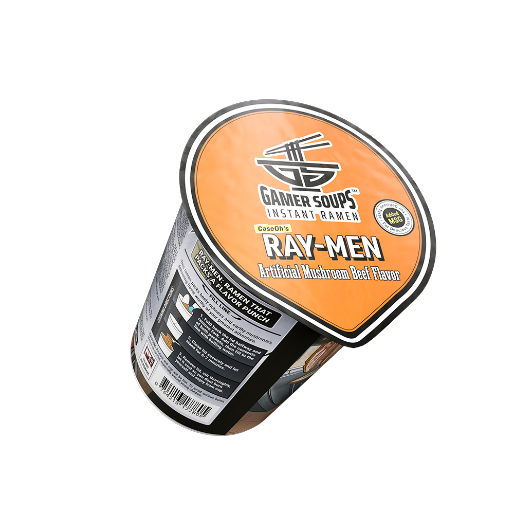 Gamer Soups Instant Noodles - CaseOh's Ray-Men (Single Cup) - Gamer Supps