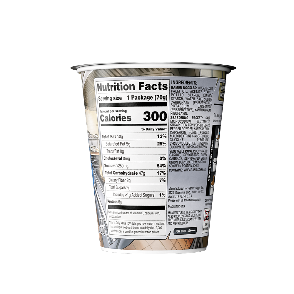Gamer Soups Instant Noodles - CaseOh's Ray-Men (Single Cup) - Gamer Supps