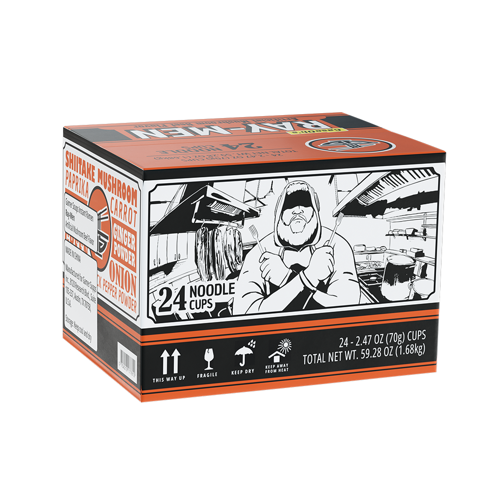 Gamer Soups Instant Noodles - CaseOh's Ray-Men (24 Cup Box) - Gamer Supps