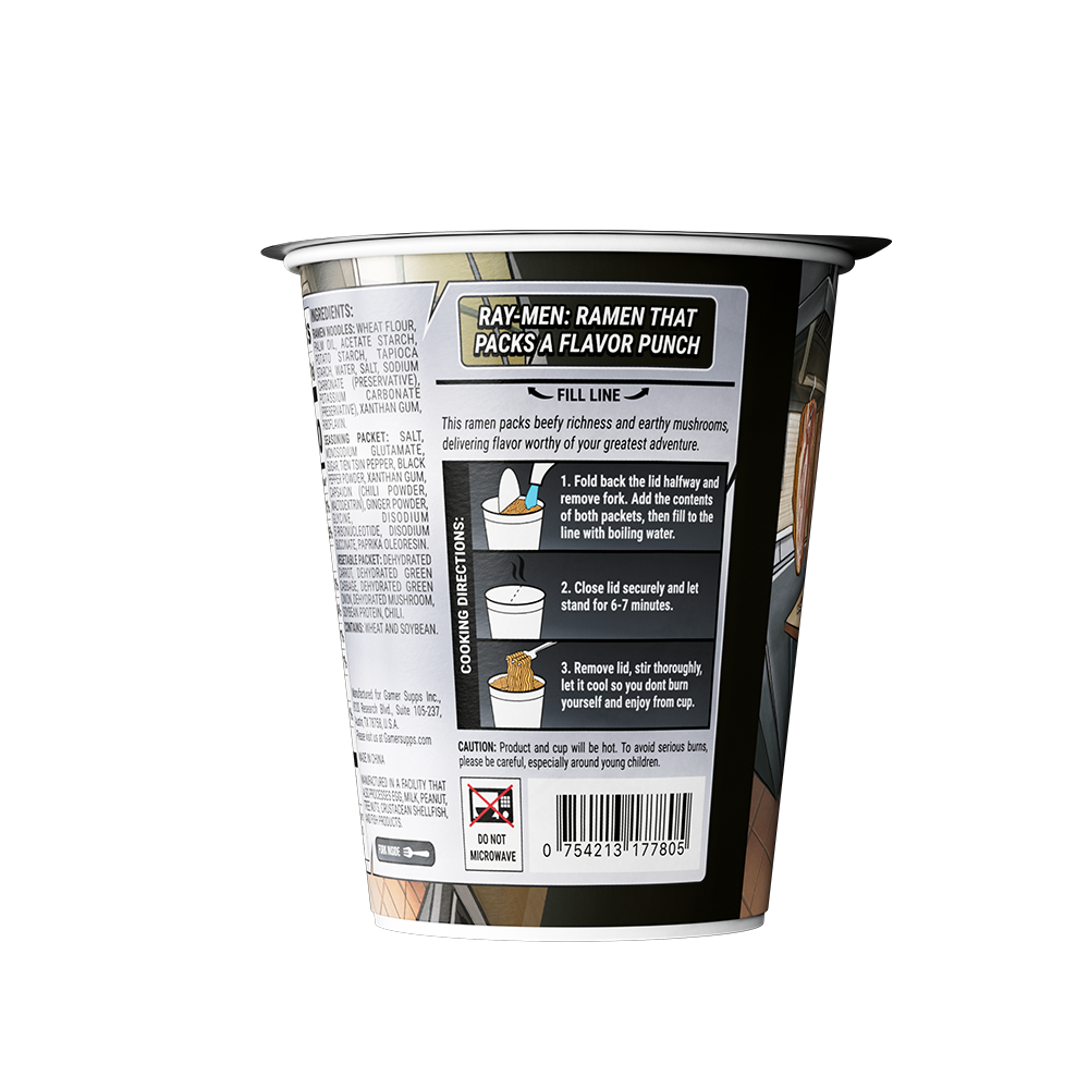 Gamer Soups Instant Noodles - CaseOh's Ray-Men (Single Cup) - Gamer Supps