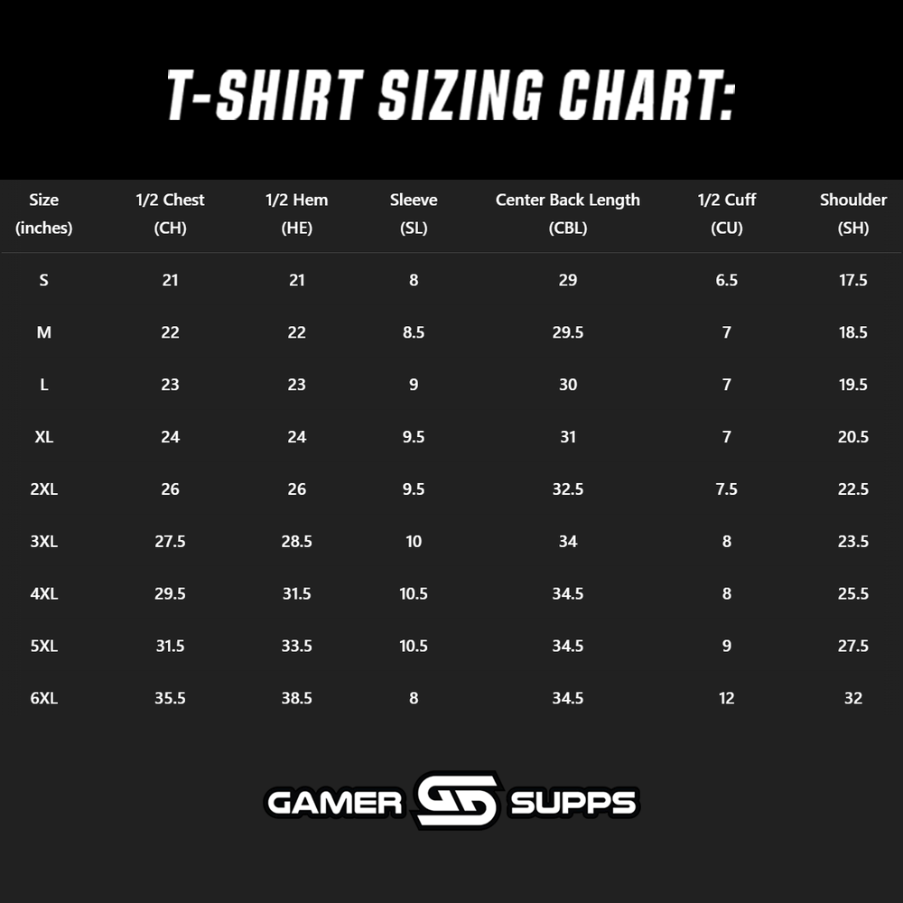 Silvervale Pixel Pocket Tee Size Chart
