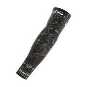Black gaming sleeve featuring a detailed white line art of a futuristic anime-style female character with mint green accents.