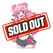 Pink-haired anime girl with bear paws and a small bear plushie, wearing a white top and black shorts decal on car window.