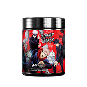 Black and red container with detailed nutrition facts and Gamer Supps contact info on the back label