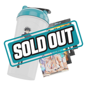 White shaker cup with teal lid featuring black stylized "G" logo and Jujutsu Kaisen Crunchyroll branding on the side