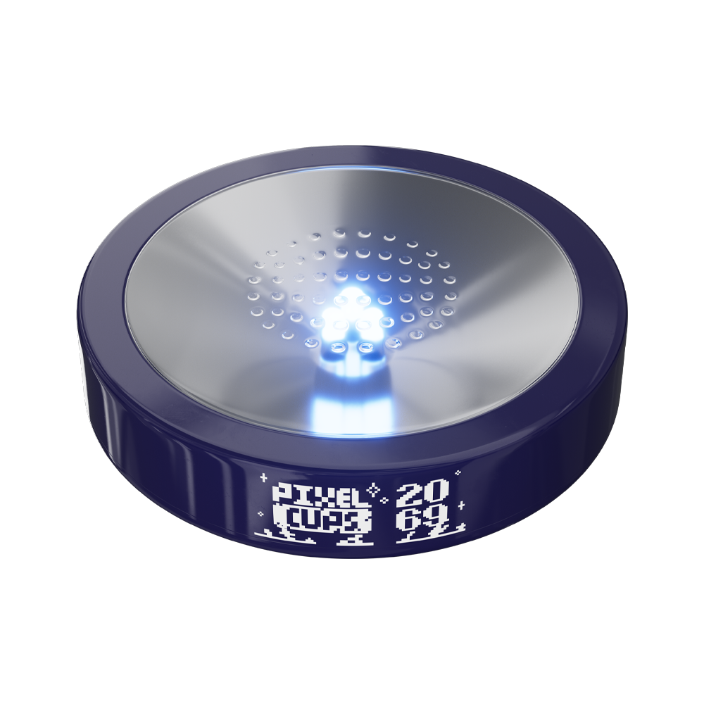 Black shaker cup with vibrant pixel art of a pink-haired anime girl and neon cityscape graphics.