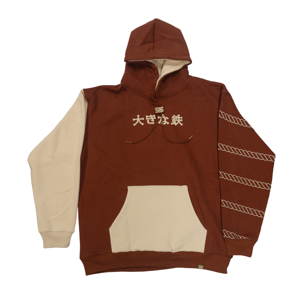 Brown hoodie with a graphic of a smiling cowgirl in a hat and checkered top, captioned "Save A Horse."